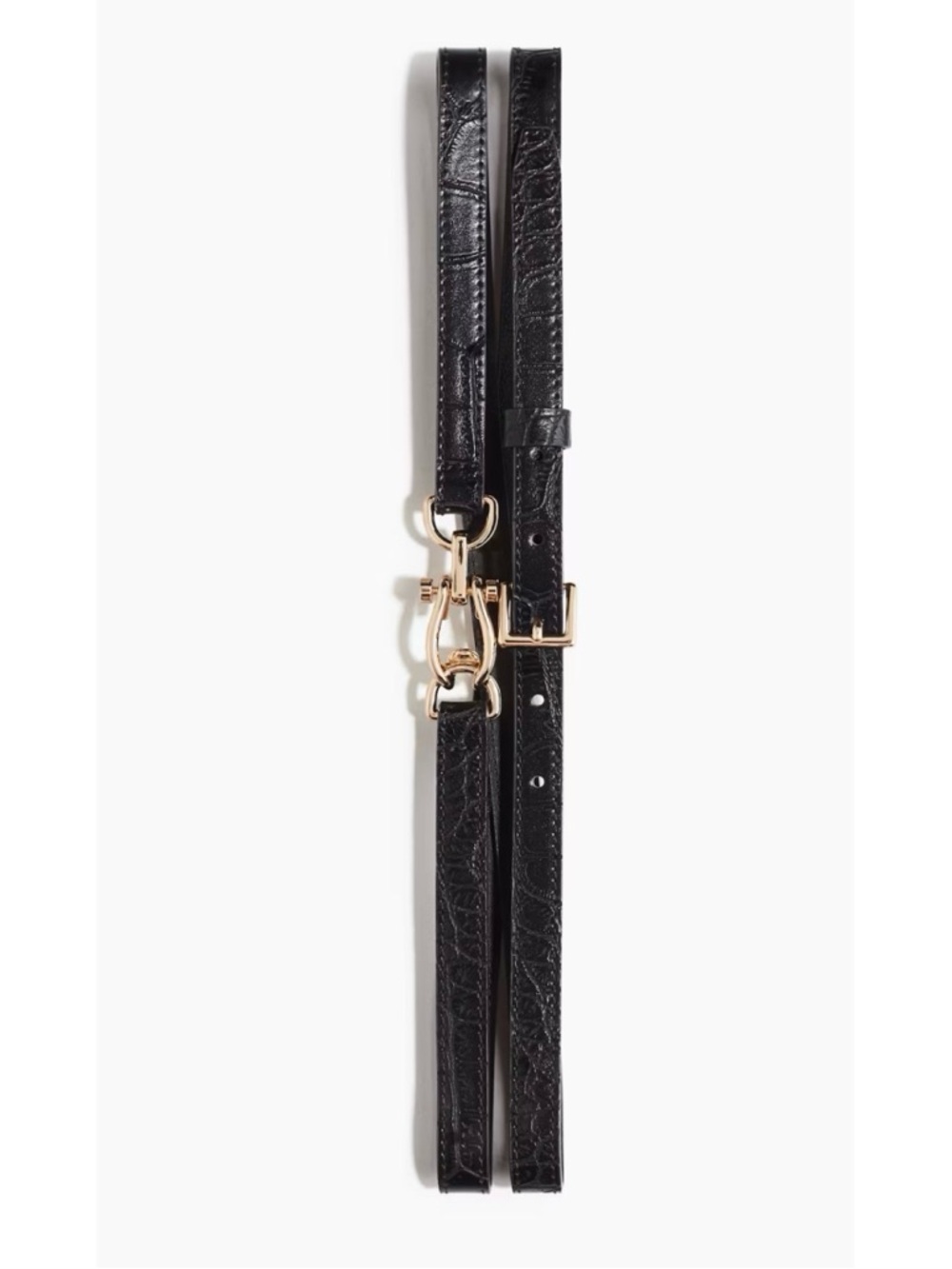 NWOT H&M Double-Wrap Black Belt with Gold Clasp - Size Medium 🖤
